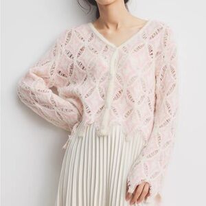 Elegant Pink Knit Sweater